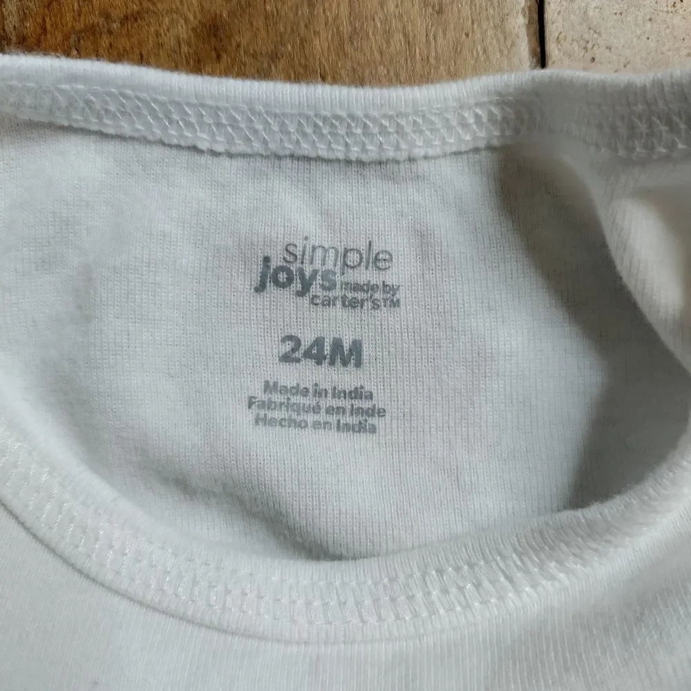 Carters bodysuit size 24 months white long sleeve unisex plain white basic